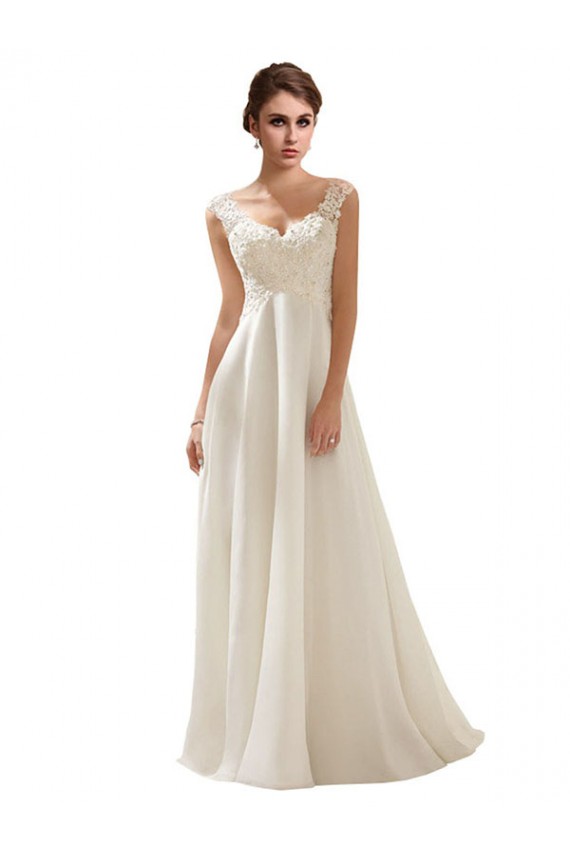 Sweep Train Ivory Sleeveless A-Line Low Back Wedding Dress Birmingham