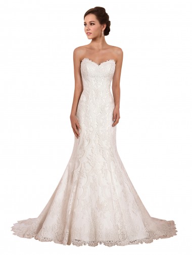 Chapel Train Ivory Sleeveless Mermaid Sexy Wedding Dress Birmingham