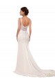 Chapel Train Ivory Sleeveless Mermaid Lace & Stretch Crepe Sexy Wedding Dress Birmingham