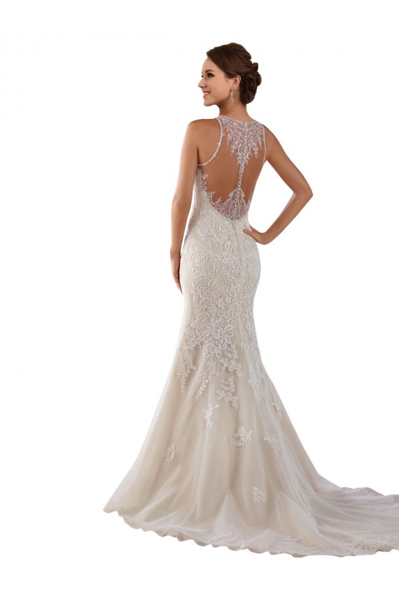 Chapel Train Ivory Sleeveless Mermaid Bridal Gown Birmingham