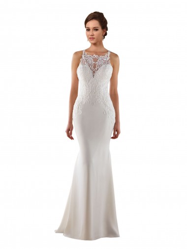 Sweep Train Ivory Sleeveless Mermaid Modern Wedding Dress Birmingham