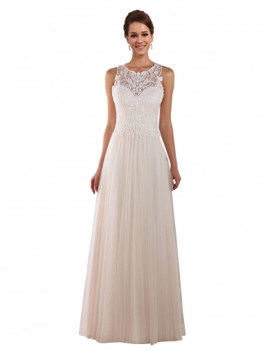 Chapel Train Ivory Sleeveless A-Line Boho Wedding Dress Birmingham