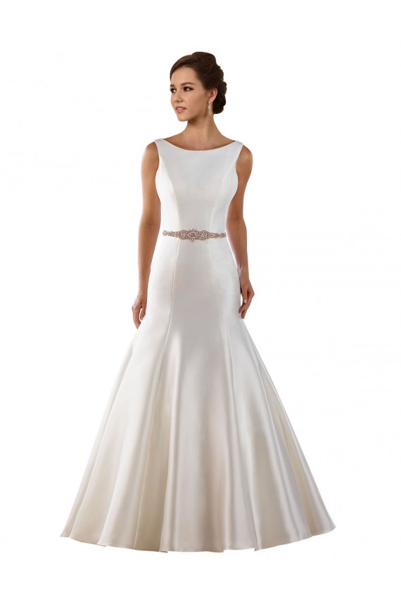 Chapel Train Ivory Sleeveless Mermaid V-Back Modern Wedding Dress Birmingham