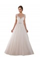 Chapel Train Ivory Sleeveless Ball Gown Keyhole Back Tulle & Lace Wedding Dress Birmingham