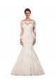 Chapel Train Ivory Long Sleeves Mermaid Sexy Wedding Dress Birmingham