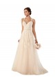 Chapel Train Ivory Sleeveless A-Line Tulle & Lace Wedding Dress Birmingham