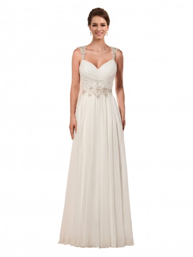 Chapel Train Ivory Sleeveless Sheath Keyhole Back Wedding Dress Birmingham