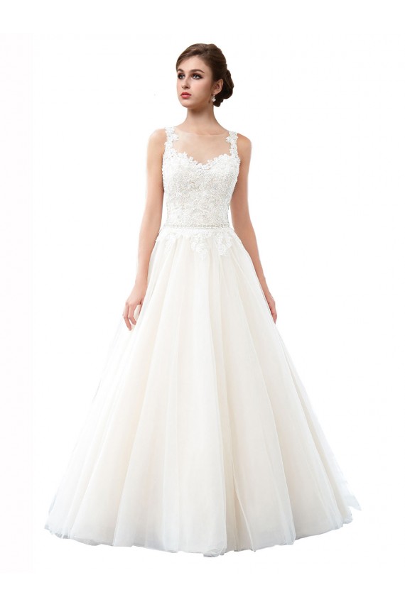 Cathedral Train Ivory Sleeveless A-Line Beach Wedding Dress Birmingham