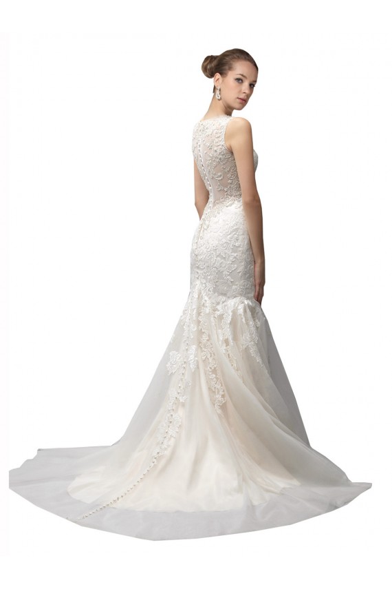 Sweep Train Ivory Sleeveless Mermaid Wedding Dress Birmingham