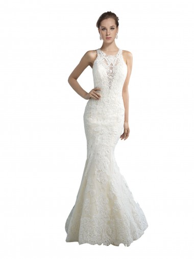 Chapel Train Ivory Sleeveless Mermaid Beach Wedding Dresses Birmingham