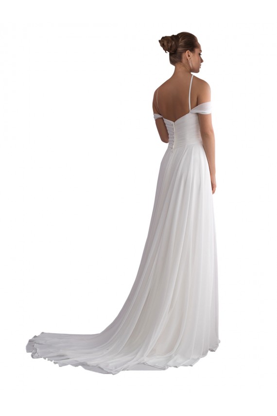 Sweep Train Ivory Sleeveless A-Line Beach Wedding Dress Birmingham