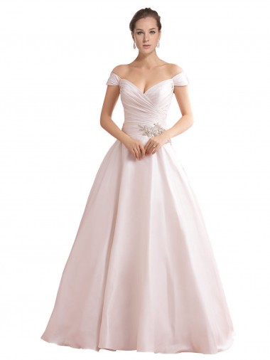 Chapel Train Ivory Sleeveless A-Line V-Back Wedding Dresses Birmingham