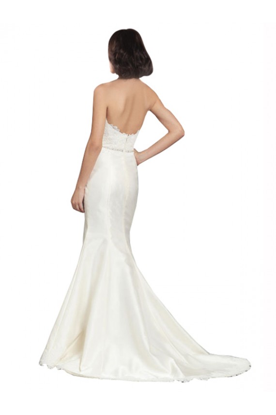 Chapel Train Ivory Sleeveless Trumpet Wedding Dress Birmingham
