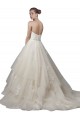 Chapel Train Ivory Sleeveless Ball Gown Low Back Wedding Dress Birmingham