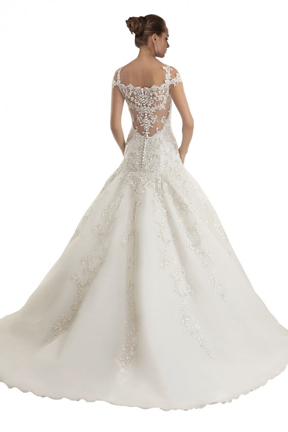 Sweep Train Ivory Sleeveless Mermaid Tulle & Lace Wedding Dress Birmingham