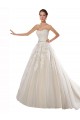 Chapel Train Ivory & Champagne Sleeveless A-Line Bridal Dress Birmingham