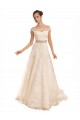 Chapel Train Ivory Sleeveless A-Line Beach Wedding Dress Birmingham