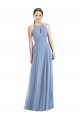Long Dusty Blue Sleeveless A-Line Semi Formal Evening Dress / Bridesmaid Dress Birmingham