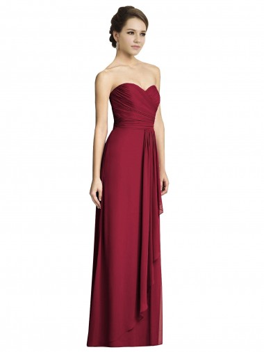 Long Burgundy Sleeveless A-Line Side Slit Formal Dress / Bridesmaid Dress Birmingham