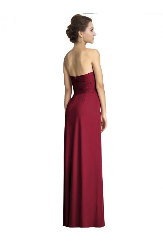 Long Burgundy Sleeveless A-Line Side Slit Formal Dress / Bridesmaid Dress Birmingham