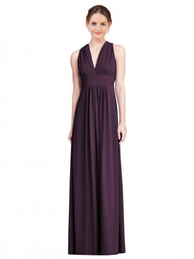 Long Grape Sleeveless A-Line Soft Chiffon Bridesmaid Dress Birmingham