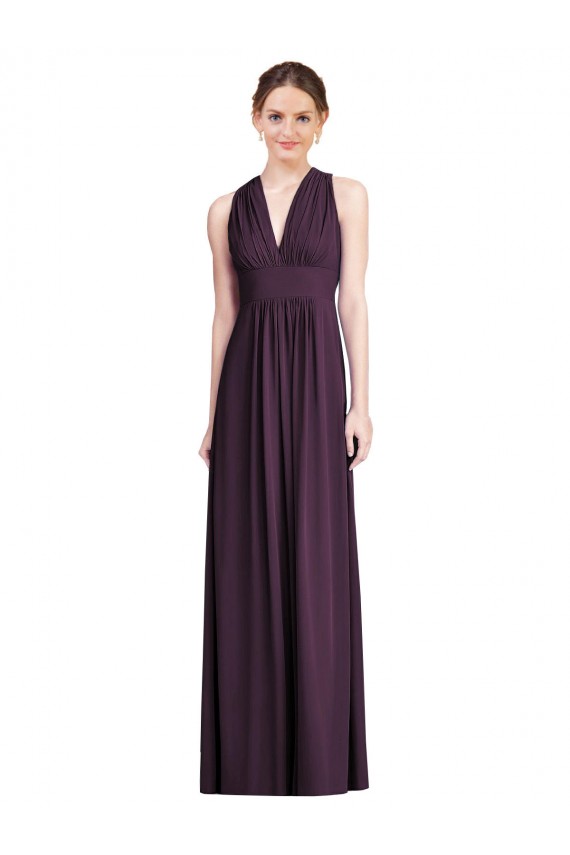 Long Grape Sleeveless A-Line Soft Chiffon Bridesmaid Dress Birmingham