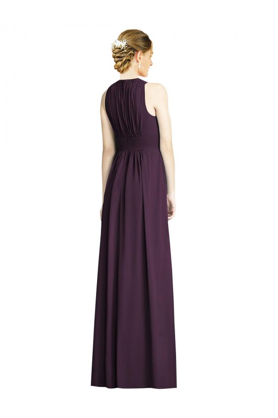 Long Grape Sleeveless A-Line Soft Chiffon Bridesmaid Dress Birmingham