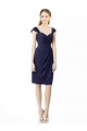 Knee Length Dark Navy Cap Sleeves Sheath Bridesmaid Dress Birmingham