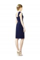 Knee Length Dark Navy Cap Sleeves Sheath Bridesmaid Dress Birmingham