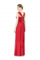 Long Red Cap Sleeves A-Line Formal Dress / Bridesmaid Dress Birmingham