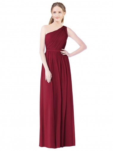 Long Burgundy Sleeveless A-Line Bridesmaid Gown Birmingham