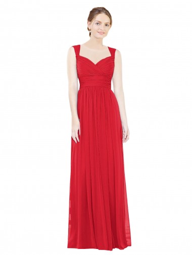 Long Red Sleeveless A-Line Side Front Slit Bridesmaid Dress / Evening Dress Birmingham