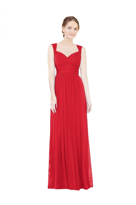 Long Red Sleeveless A-Line Side Front Slit Bridesmaid Dress / Evening Dress Birmingham