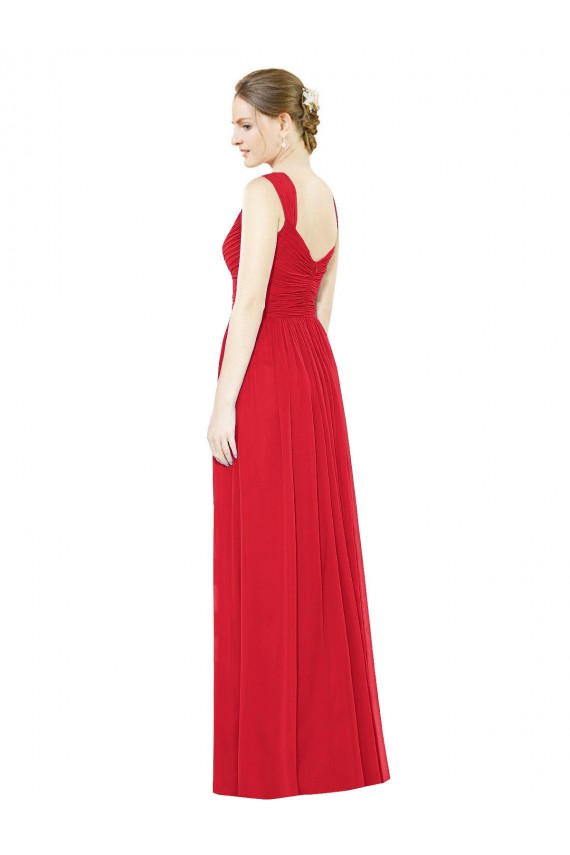 Long Red Sleeveless A-Line Side Front Slit Bridesmaid Dress / Evening Dress Birmingham