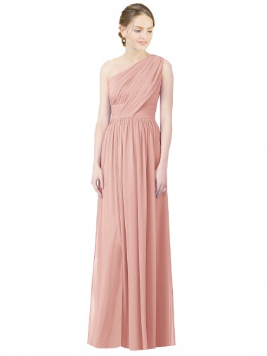 Long Bliss Pink Sleeveless A-Line Soft Chiffon Bridesmaid Dress Birmingham