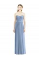 Long Dusty Blue Sleeveless A-Line Bridesmaid Gowns Birmingham
