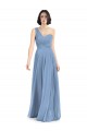 Long Dusty Blue Sleeveless A-Line Soft Chiffon Formal Dress / Bridesmaid Dress Birmingham