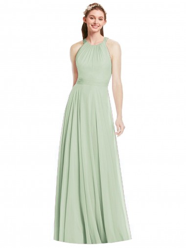 Long Sage Sleeveless A-Line Bridesmaid Dress / Evening Dress Birmingham
