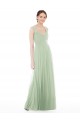 Long Sage Cap Sleeves A-Line Formal Dress / Bridesmaid Dress Birmingham