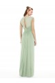Long Sage Cap Sleeves A-Line Formal Dress / Bridesmaid Dress Birmingham