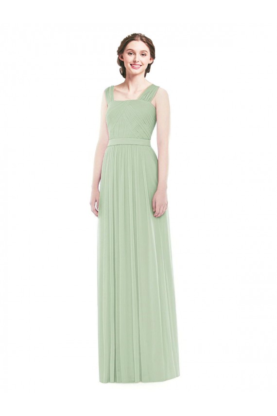 Long Sage Sleeveless A-Line Soft Chiffon Bridal Party Dress Birmingham