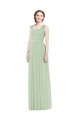 Long Sage Sleeveless A-Line Soft Chiffon Bridal Party Dress Birmingham