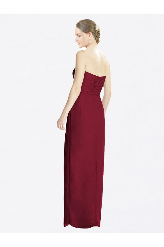 Long Burgundy Sleeveless Sheath Bridesmaid Dress Birmingham