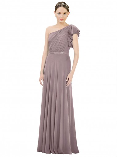 Long Dusty Rose Sleeveless A-Line Soft Chiffon Bridesmaid Dress Birmingham