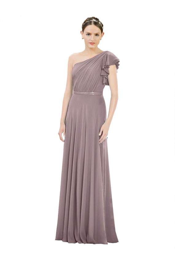 Long Dusty Rose Sleeveless A-Line Soft Chiffon Bridesmaid Dress Birmingham