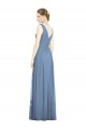Long Dusty Blue Sleeveless A-Line Front Slit Semi Formal Evening Dress / Bridesmaid Dress Birmingham