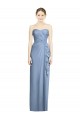 Long Dusty Blue Sleeveless Sheath Front Slit Bridesmaid Dress Birmingham