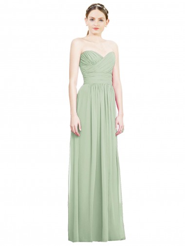 Long Sage Sleeveless A-Line Open Back Bridesmaid Dress Birmingham