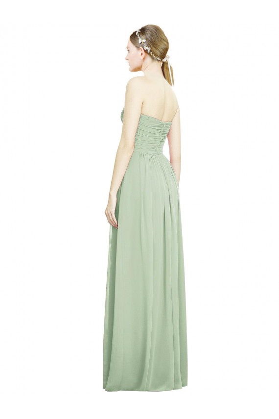 Long Sage Sleeveless A-Line Open Back Bridesmaid Dress Birmingham