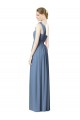 Long Dusty Blue Sleeveless A-Line Bridesmaid Dress Birmingham